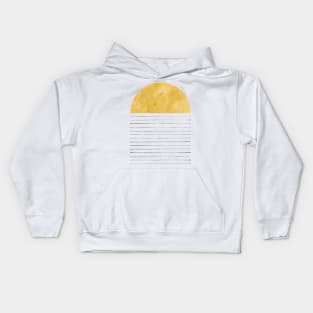 Mid century mustard shapes Kids Hoodie